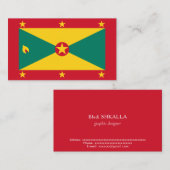 Grenada vlag visitekaartje (Voorkant / Achterkant)
