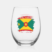 Grenada vlag wijnglas zonder voet (Achterkant)