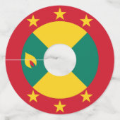 Grenada vlag wijnglaslabel (Voorkant)