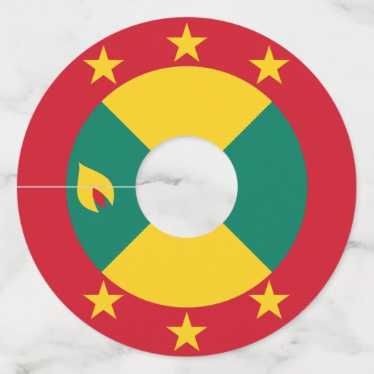 Grenada vlag wijnglaslabel (Voorkant)