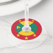 Grenada vlag wijnglaslabel (Dichtbij)