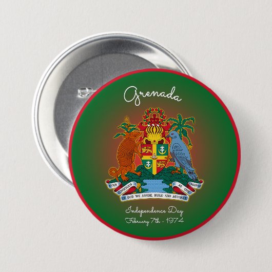 Grenada wapenstilstand ronde button 7,6 cm (Voorkant /achterkant)