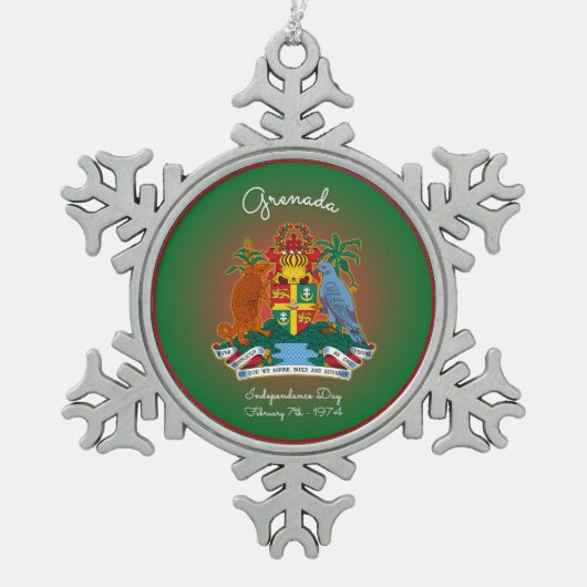 Grenada wapenstilstand tin sneeuwvlok ornament (Voorkant)