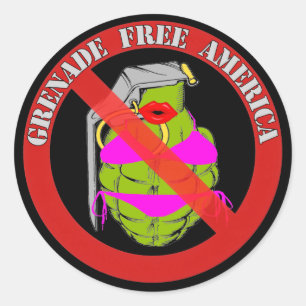 Grenade Free America Ronde Sticker
