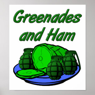 Grenades en Ham Funny Poster