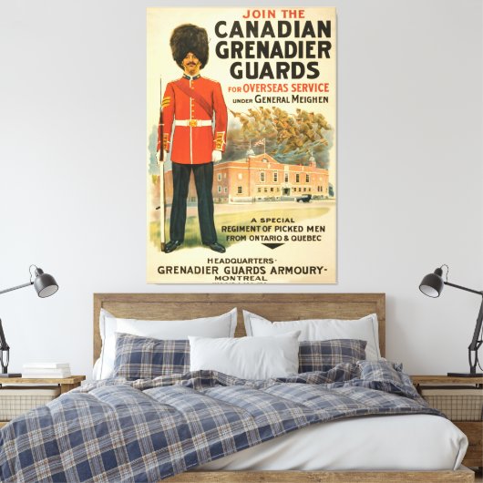 Grenadier Armory - Montreal Canvas Afdruk (Insitu (Slaapkamer))