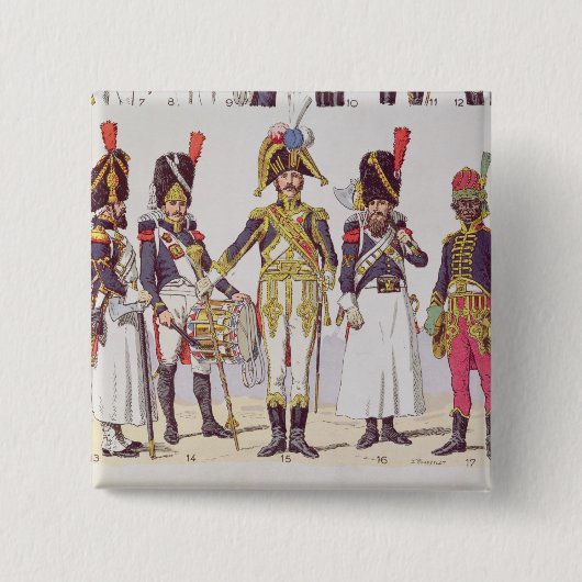 Grenadier Guards of the First Empire Vierkante Button 5,1 Cm (Voorkant)