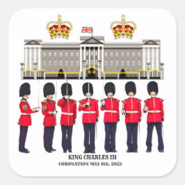 Grenadier Guards op Parade Coronation Vierkante Sticker