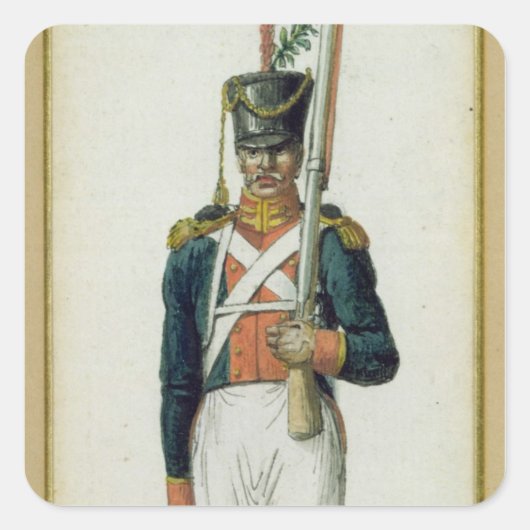 Grenadier van de Garde van Alexander I Vierkante Sticker (Voorkant)