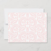 Grenadine Snapdragon Coral Damask Wedding Bedankkaart (Achterkant)