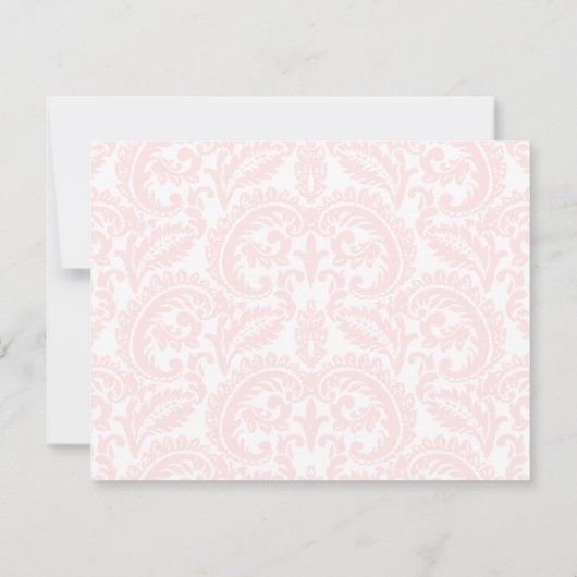 Grenadine Snapdragon Coral Damask Wedding Bedankkaart (Achterkant)