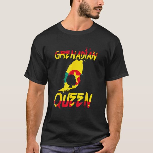 Grenadische Koningin Grenada Flag Pride Afro Pride T-shirt (Voorkant)