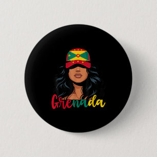 Grenadische Meisje Grenada Vlag Trotse Grenadische Ronde Button 5,7 Cm