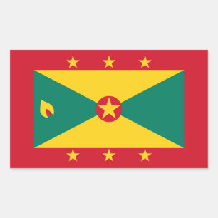 Grenadische vlag, vlag van Grenada Rechthoekige Sticker