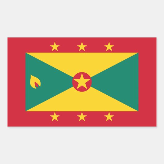 Grenadische vlag, vlag van Grenada Rechthoekige Sticker (Voorkant)