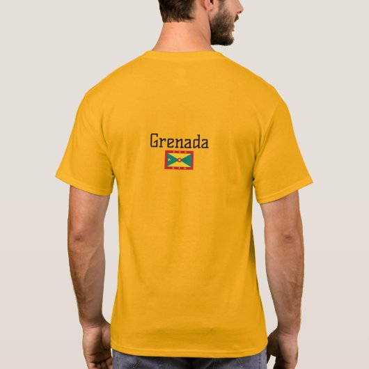 Grenadische vlag, vlag van Grenada T-shirt (Achterkant)