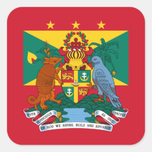 Grenadische Vlag & Wapen, Vlag van Grenada Vierkante Sticker