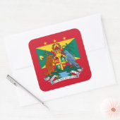 Grenadische Vlag & Wapen, Vlag van Grenada Vierkante Sticker (Envelop)