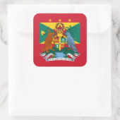 Grenadische Vlag & Wapen, Vlag van Grenada Vierkante Sticker (Tas)