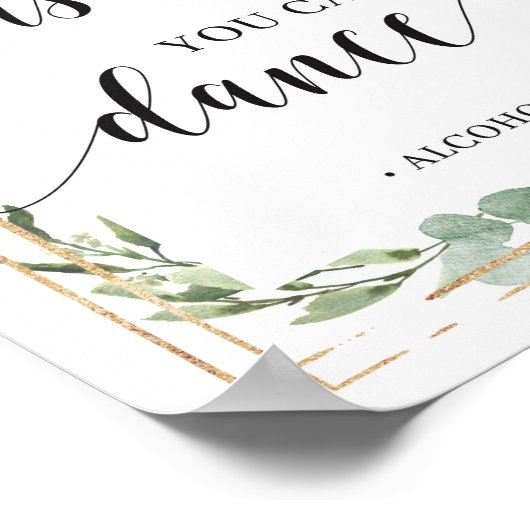 Grenery succuled gold, geloof me dat je kunt danse poster (Hoek)