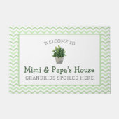 Grenkinderen van tuinen hier rondhangen grootouder deurmat (Voorkant)