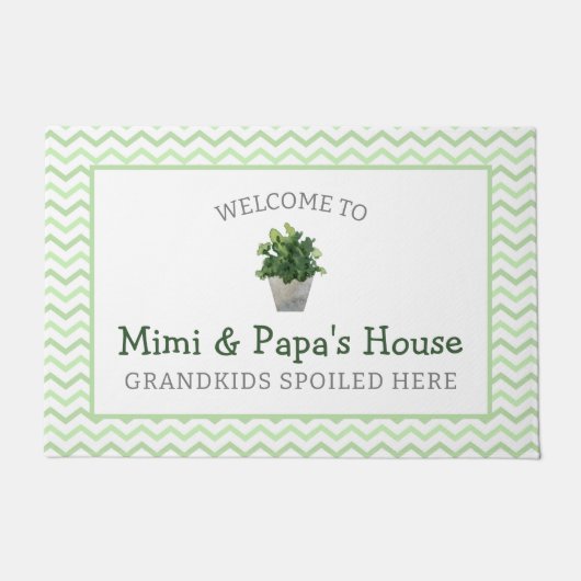 Grenkinderen van tuinen hier rondhangen grootouder deurmat (Voorkant)