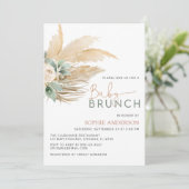 Grennery Boho Pampas Grass Baby Brunch Baby shower Kaart (Staand voorkant)