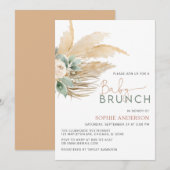 Grennery Boho Pampas Grass Baby Brunch Baby shower Kaart (Voorkant / Achterkant)