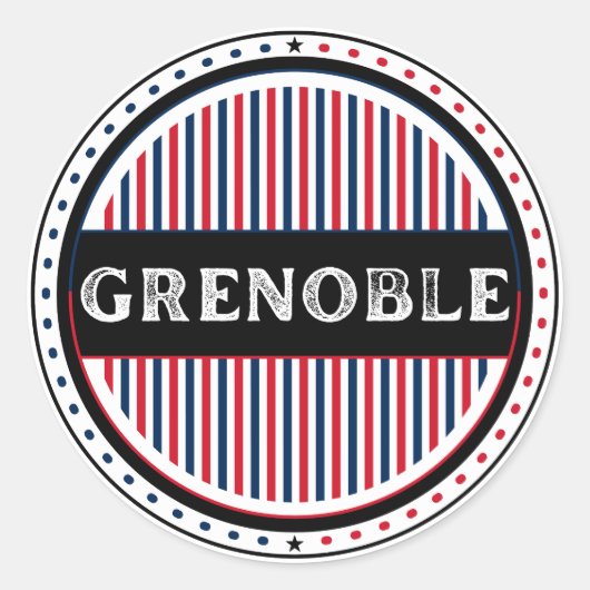 Grenoble City Pride Embleem – Franse identiteit Ronde Sticker (Voorkant)