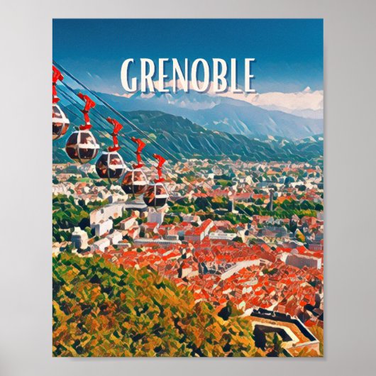 Grenoble Foto van Vintage Poster (Voorkant)