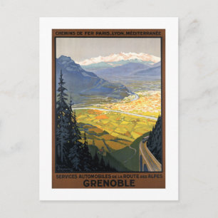 Grenoble France Railway Vintage Posters Briefkaart