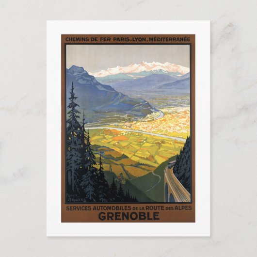 Grenoble France Railway Vintage Posters Briefkaart (Voorkant)