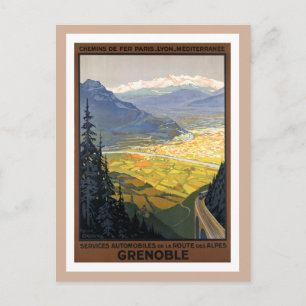Grenoble France Railway Vintage Posters Briefkaart