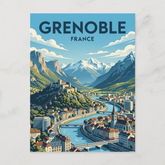 Grenoble Frankrijk Briefkaart (Voorkant)