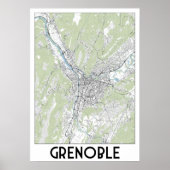 Grenoble Frankrijk kaart Poster (Voorkant)