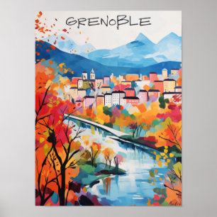 Grenoble Frankrijk Reizen Stad Schilderen Esthetis Poster