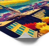 Grenoble Frankrijk vintage reisillustratie Poster (Hoek)