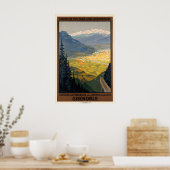 Grenoble Frankrijk Vintage Reisposter Print (Keuken)