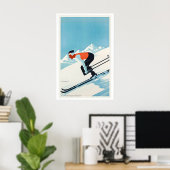 Grenoble Frankrijk Vintage Ski Poster (Thuiskantoor)