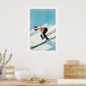 Grenoble Frankrijk Vintage Ski Poster (Keuken)