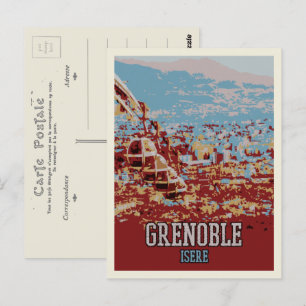 Grenoble panorama uitzicht illustratie Frankrijk Briefkaart