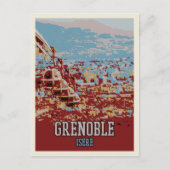 Grenoble panorama uitzicht illustratie Frankrijk Briefkaart (Voorkant)