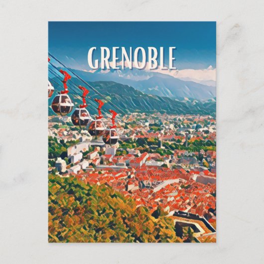 Grenoble Photo Vintage Briefkaart (Voorkant)
