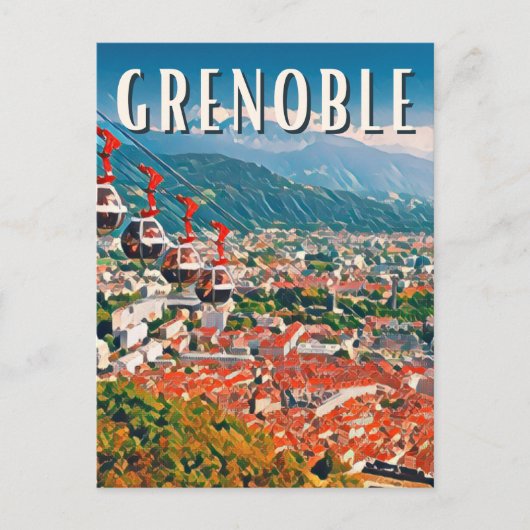 Grenoble Photo Vintage Briefkaart (Voorkant)