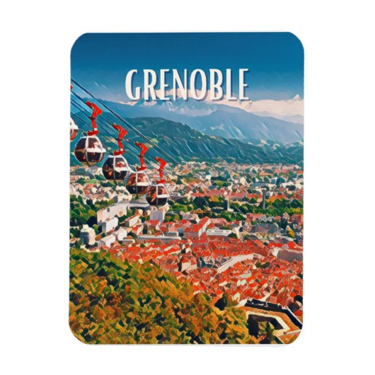 Grenoble Photo Vintage Magneet (Verticaal)