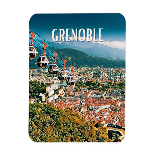Grenoble Photo Vintage Magneet (Verticaal)