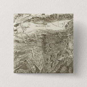 Grenoble Vierkante Button 5,1 Cm