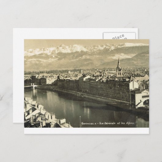 Grenoble, vue generale des alpes briefkaart (Voorkant / Achterkant)