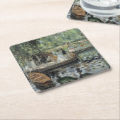 Grenouillere Renoir impressionistische schilderkun Kartonnen Onderzetters (Schuin)