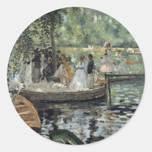 Grenouillere Renoir impressionistische schilderkun Ronde Sticker (Voorkant)
